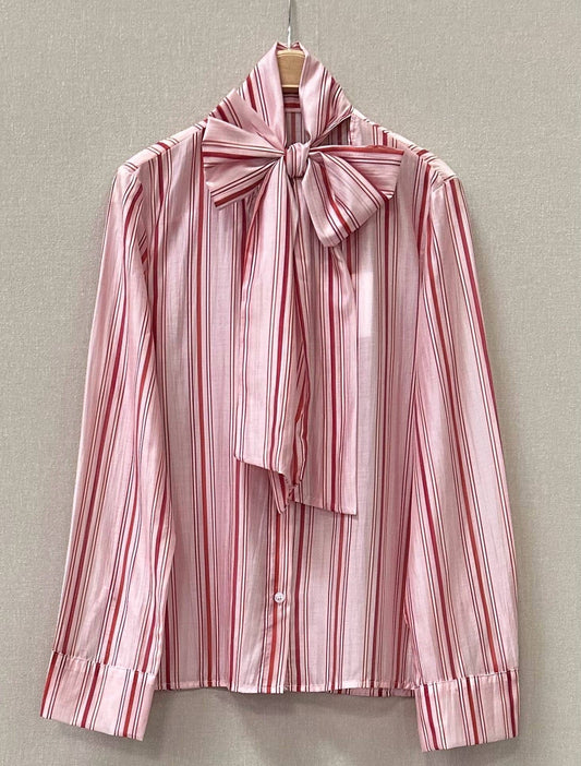 Pink Stripe Bow Shirt