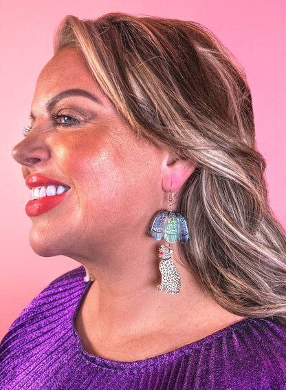 Leopard Lamp Shade Earrings - Iridescent | Tatty Devine