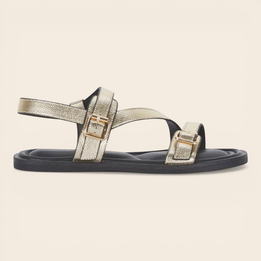 Gold Extra Padded Sole Buckle Strap Sandal