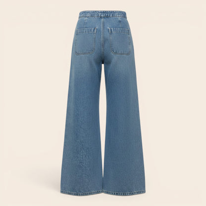 Braided Pocket Palazzo Jeans
