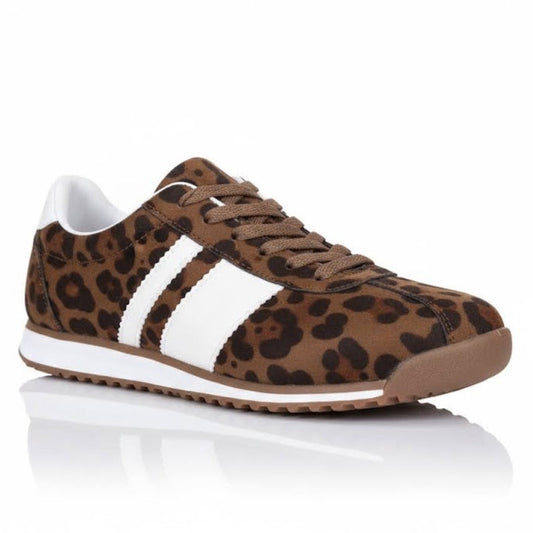 Leopard Suede Effect Trainers