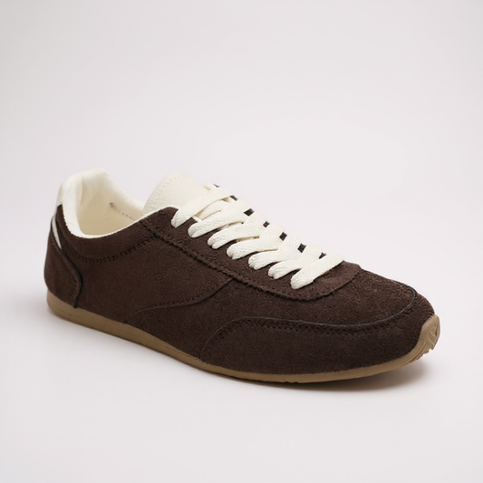 Brown Suedette Lace Up Trainers