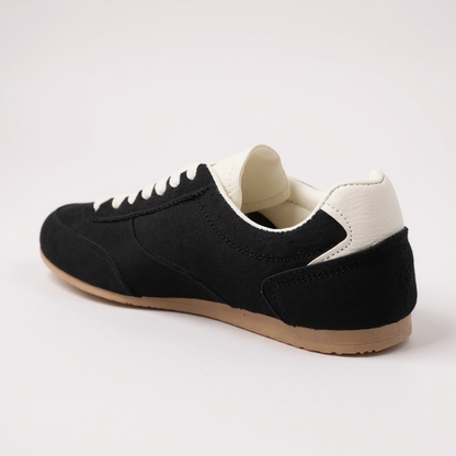 Black Suedette Lace Up Trainers