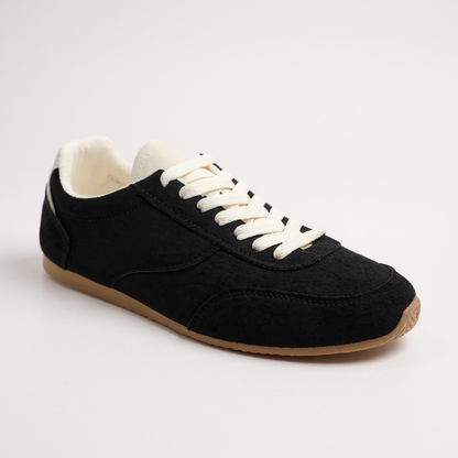 Black Suedette Lace Up Trainers