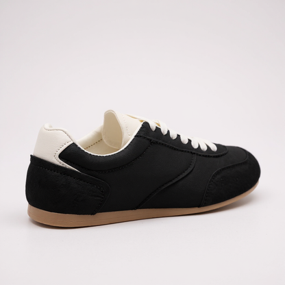 Black Suedette Lace Up Trainers