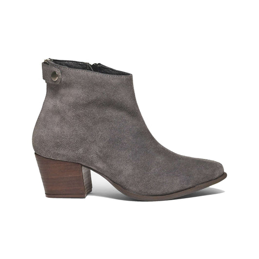 Zip detail wide fit suede ankle boot