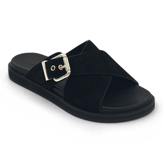 DETAILED VIEW OF WIDE FIT SUEDE FOOTBED